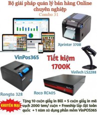 Combo 31. Trọn bộ máy + VinPOS365 Online 2 năm, tặng 1 năm phần mềm